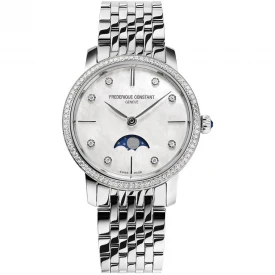 Жіночий годинник FREDERIQUE CONSTANT SLIMLINE LADIES MOONPHASE FC-206MPWD1SD6B купити за ціною 177190 грн на сайті - THEWATCH