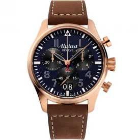 Чоловічий годинник ALPINA STARTIMER PILOT QUARTZ CHRONOGRAPH BIG DATE AL-372NB4S4 купити за ціною 66180 грн на сайті - THEWATCH