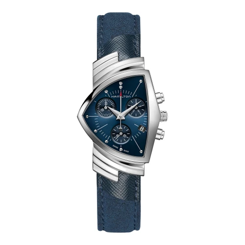 Мужские наручные часы HAMILTON VENTURA CHRONO QUARTZ "BLUE SUEDE SHOES" H24432941 купити за ціною 48160 грн на сайті - THEWATCH