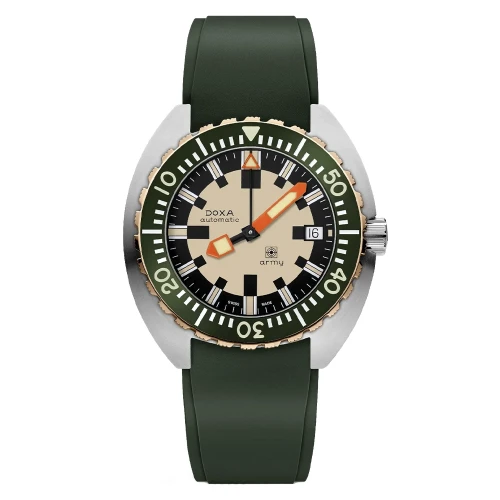 Мужские наручные часы DOXA ARMY HUNTER GREEN BRONZE BEZEL 785.60.031.26 купити за ціною 0 грн на сайті - THEWATCH