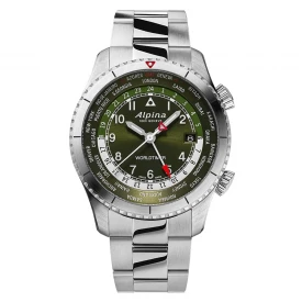 Чоловічий годинник ALPINA STARTIMER PILOT QUARTZ WORLDTIMER AL-255GR4S26B купити за ціною 48840 грн на сайті - THEWATCH