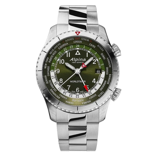 Чоловічий годинник ALPINA STARTIMER PILOT QUARTZ WORLDTIMER AL-255GR4S26B купити за ціною 48840 грн на сайті - THEWATCH