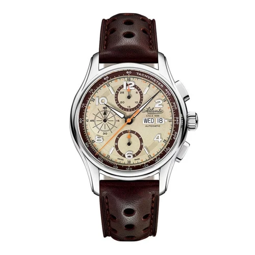 Мужские наручные часы ATLANTIC WORLDMASTER PRESTIGE VALJOUX CHRONOGRAPH 55853.41.95 купить по цене 91720 грн на сайте - THEWATCH