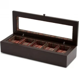 Шкатулка Wolf WM Brown 5 Piece Watch Box Brown 800672 купити за ціною 26940 грн на сайті - THEWATCH