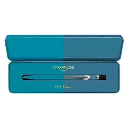 Ручка Caran d'Ache 849 PAUL SMITH Cyan Blue & Steel Blue Special Edition купити за ціною 3395 грн на сайті - THEWATCH