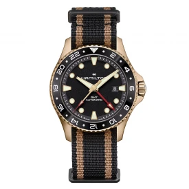 Мужские наручные часы HAMILTON KHAKI NAVY SCUBA AUTO GMT 43 MM H82565930 купить по цене 87010 грн на сайте - THEWATCH