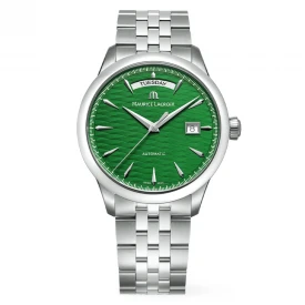 Чоловічий годинник MAURICE LACROIX 1975 AUTOMATIC VAGUES DU JURA GREEN 756058-SS002-630-1 купити за ціною 105410 грн на сайті - THEWATCH