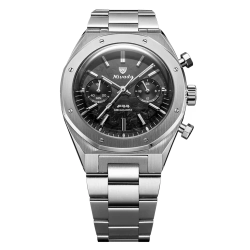 Чоловічий годинник NIVADA GRENCHEN F77 SST CHRONO MECAQUARTZ CARBON MK2 38 MM 68002Q77 купити за ціною 40500 грн на сайті - THEWATCH