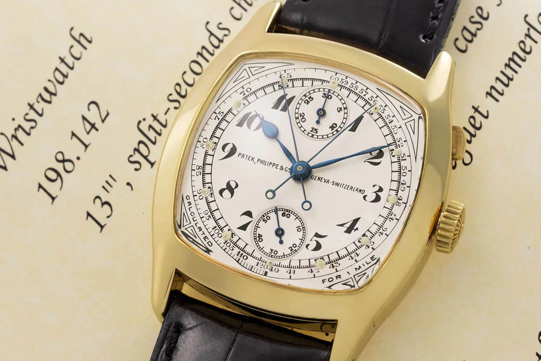 Хронограф Patek Philippe rattrapante 1927 года, который носили Амелия Эрхарт и гонщик Генри Сегрейв