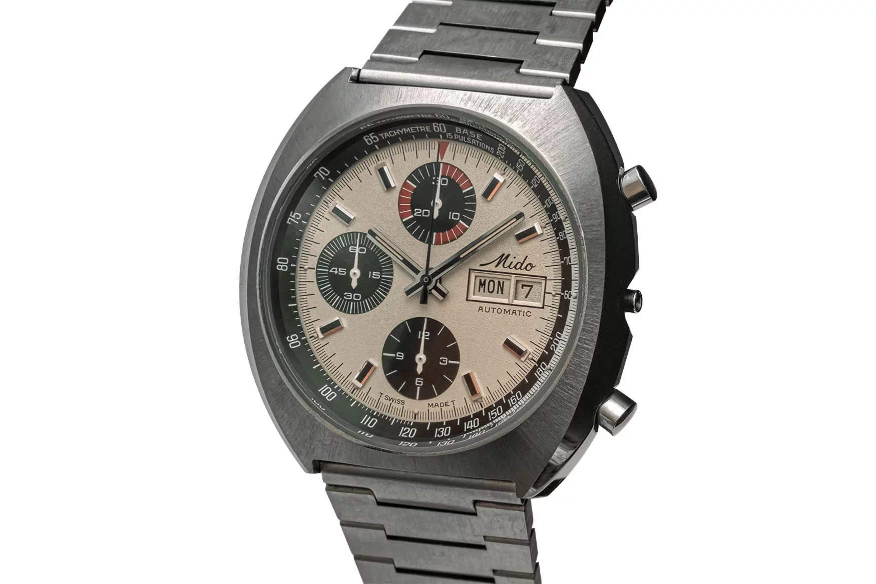 Хронограф Mido 1974 года с механизмом Valjoux 7750